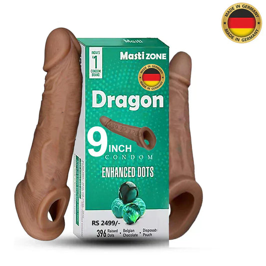 9 Dragon Condom with Realistic Texture 9 inch Reusable Man Condom